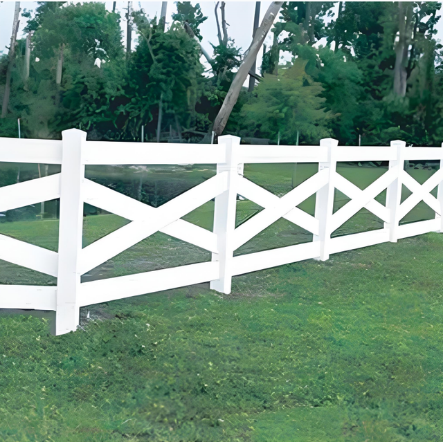 KMT404 Crossbuck Vinyl Fence