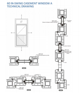 60 In-swing casement window A UPVC profies