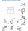 88mm series sliding Window A type UPVC Profies